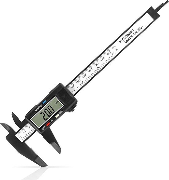 Digitale schuifmaat met LCD display - 150 mm - Carbonvezel