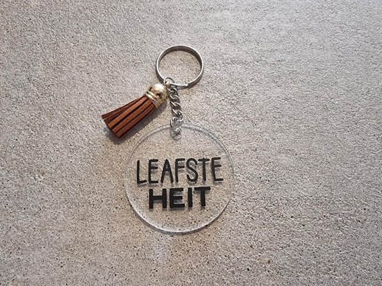 Sleutelhanger - heitedei cadeau - heit- leafste heit - sleutel - Cadeautje - heitedei cadeautje - foar myn leafste heit!