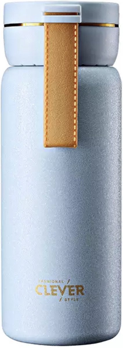 Drinkfles Met Theezeef - Valentijn cadeau - In Geschenkdoos 400 ML Blauw