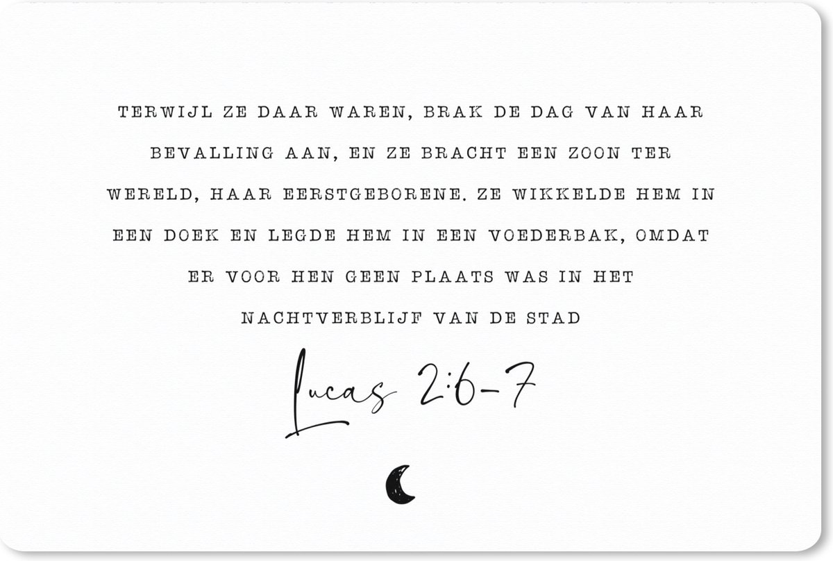 Muismat XXL 120x80 cm - Bureau onderlegger - Bureau mat Kerst - Quotes - Lucas 2:6-7 - Religie - Spreuken - Bureaumat - Gaming mousepad xl - Bureaulegger groot - Computer deskmat