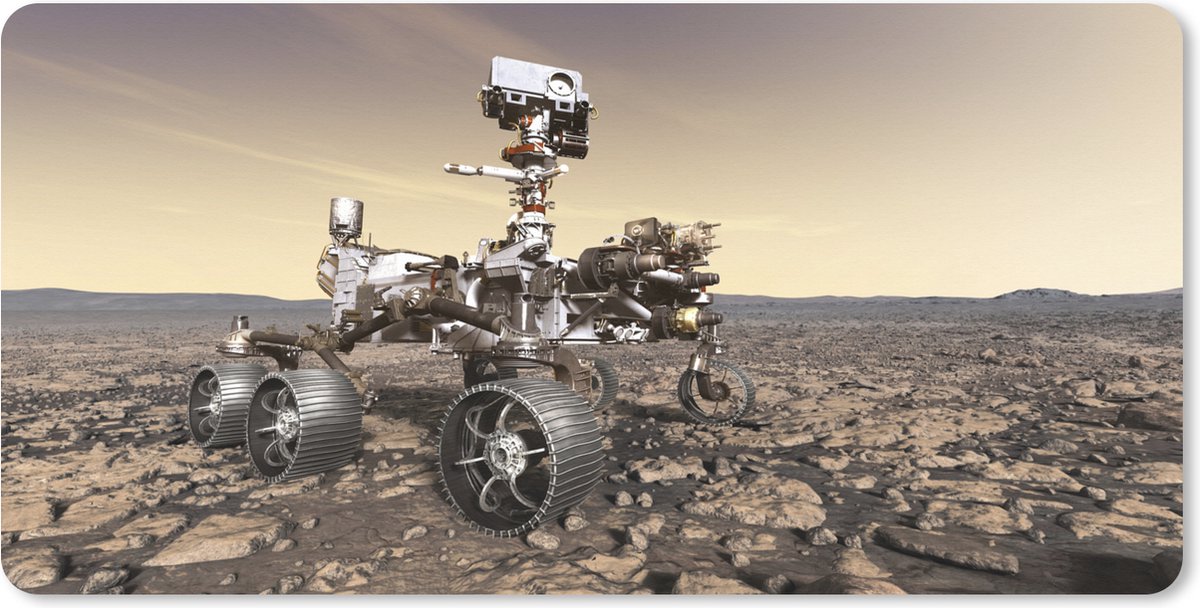 Muismat XXL 80x40 cm - Bureau onderlegger - Bureau mat Mars - NASA - Mars Rover - Bureaumat - Gaming mousepad xl - Bureaulegger groot - Computer deskmat