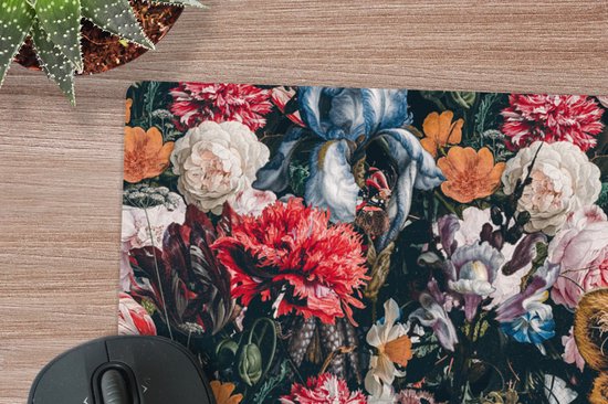 Muismat XXL 120x80 cm - Bureau onderlegger - Bureau mat Luipaard - Bloemen - Dieren - Bureaumat - Gaming mousepad xl - Bureaulegger groot - Computer deskmat