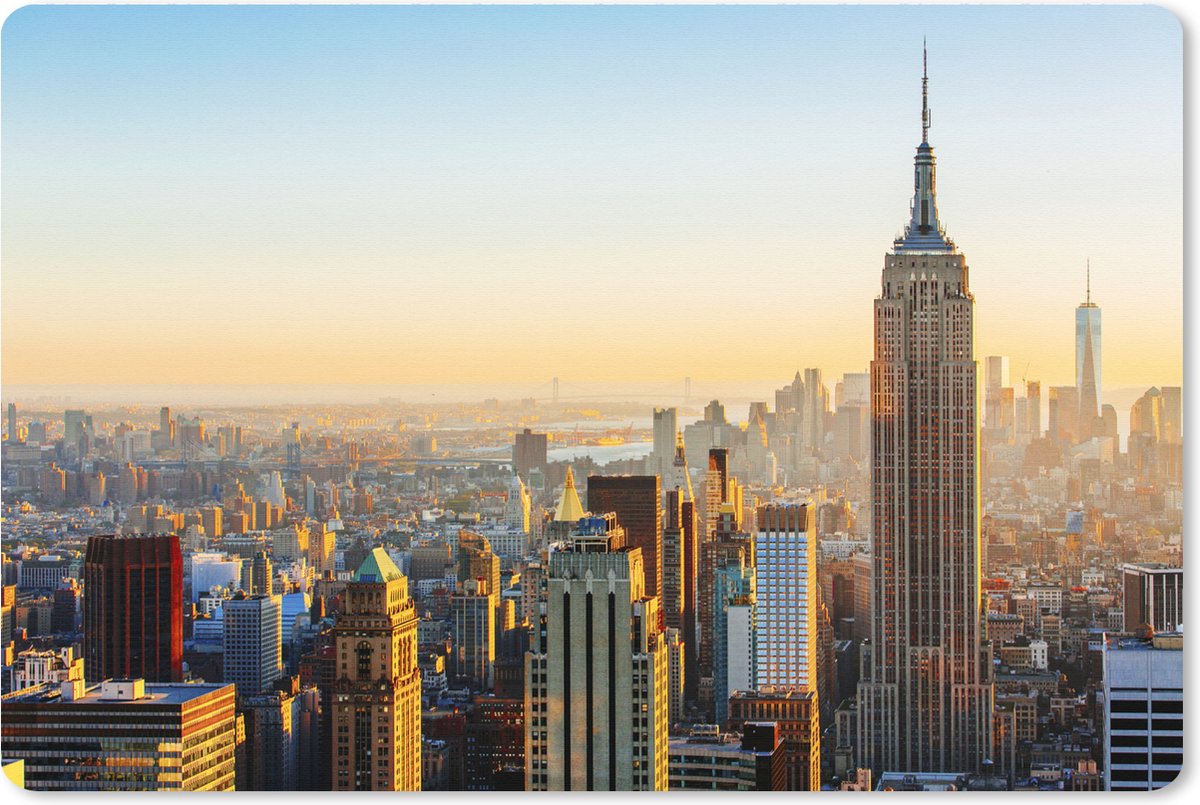 Muismat XXL 120x80 cm - Bureau onderlegger - Bureau mat New York - Bureaumat - Gaming mousepad xl - Bureaulegger groot - Computer deskmat