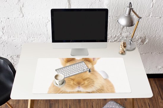 Tapis de souris XXL - Sous-main - Tapis de bureau - Enfants - Lapin - Enfant - Filles - Garçons - 100x50 cm - Tapis de souris XXL