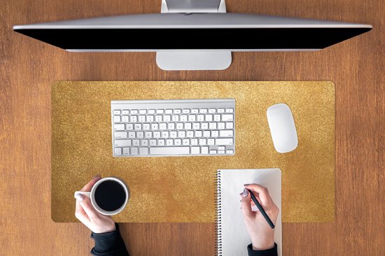 Tapis de souris XXL - Sous-main - Tapis de bureau - Fer - Rouille - Or - Métal - Luxe - 90x45 cm - Tapis de souris XXL