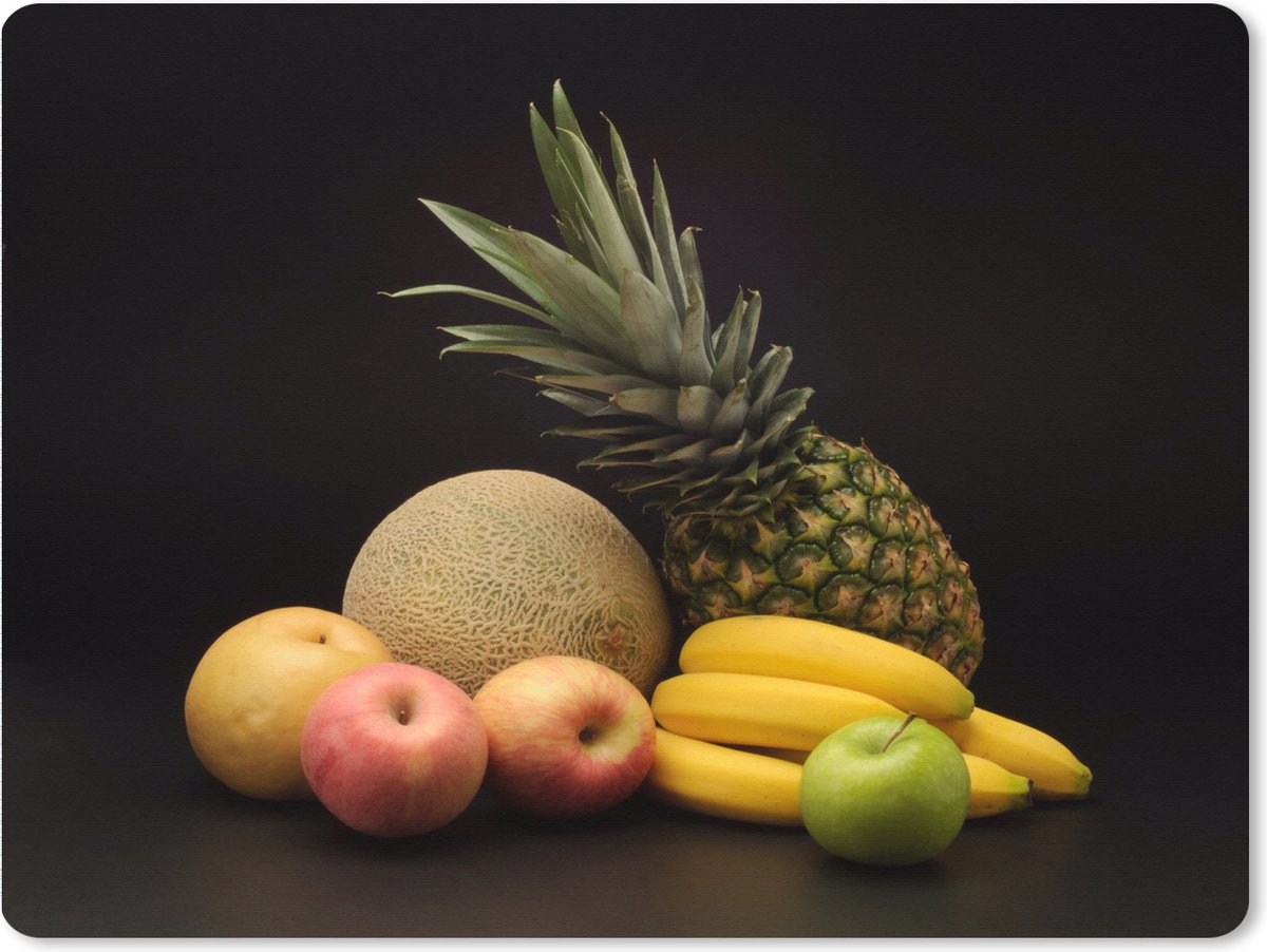 Muismat XXL 80x60 cm - Bureau onderlegger - Bureau mat Stukken fruit - Bureaumat - Gaming mousepad xl - Bureaulegger groot - Computer deskmat