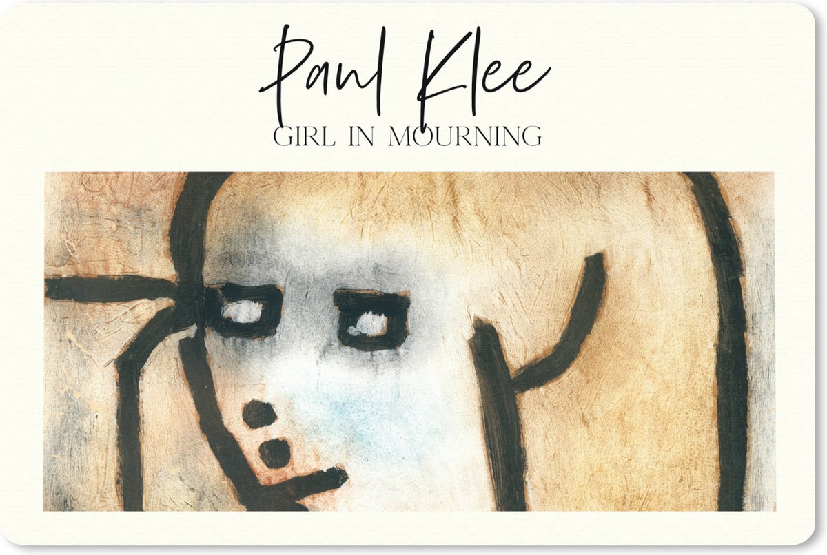 Muismat XXL 120x80 cm - Bureau onderlegger - Bureau mat Paul Klee - Girl in mourning - Schilderij - Bureaumat - Gaming mousepad xl - Bureaulegger groot - Computer deskmat