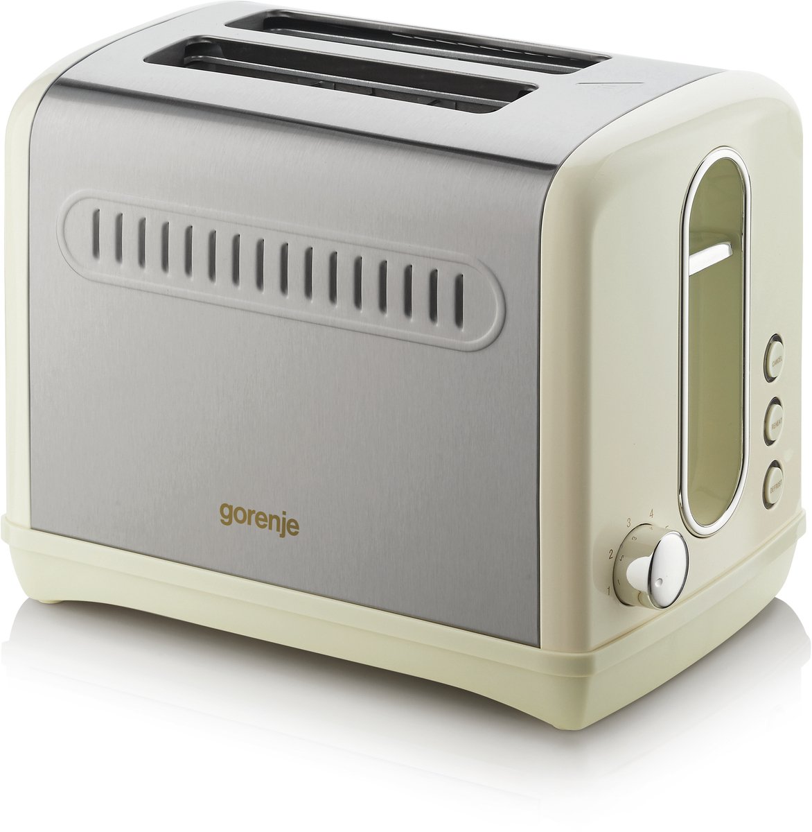Gorenje Classico Serie - Kremkleurige Toster - Retro Design - 1150 W - Verwijderbare Kruimellade