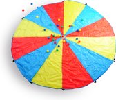 BS Toys Parachute Spel met Gat - Buitenspeelgoed - Doekspel 3 tot 12 Spelers - Spelletjes voor kinderen - Buiten speelgoed - Buitenspel - Buiten Spellen - Tuin Speelgoed - Strandspeelgoed - 3 Meter doek