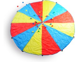 BS Toys Parachute Spel met Gat - Buitenspeelgoed - Vangspel - Doekspel 3 tot 12 Spelers - Spelletjes voor kinderen - Buiten speelgoed - Buitenspel - Buiten Spellen - Tuin Speelgoed - Strandspeelgoed - 3 Meter doek