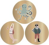 Sluitsticker - Sluitsticker XXL - Piraat - Zeemeermin - Octopus | Verrassen | Envelop stickers | Cadeau – Gift – Cadeauzakje | Chique inpakken | DH Collection