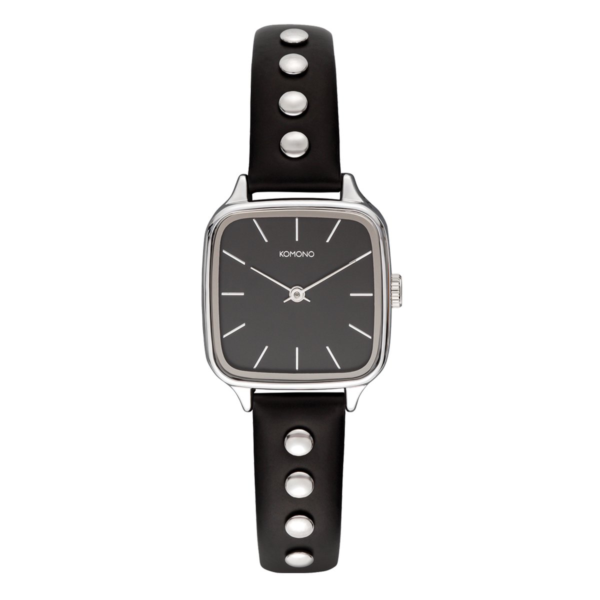 Komono Kate Studs Black Silver W4281 Polshorloge