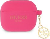 Guess Charms Silicone Case voor Apple Airpods 3 - Fuchsia