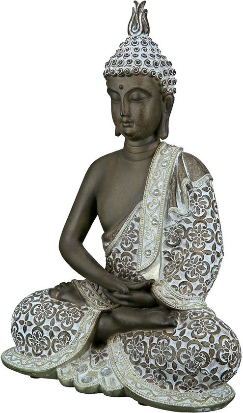 Beeld Boeddha 'Mangala' Zittend 29 cm