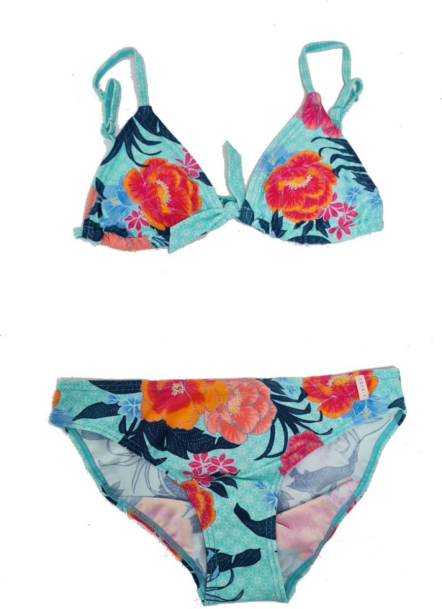 Esprit - Triangel Kinder Bikini - Turquoise-roze - Maat: 164