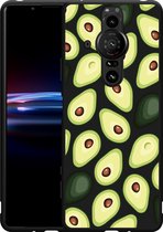 Sony Xperia Pro-I Hoesje Zwart Avocado's Designed by Cazy