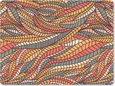 Muismat XXL - Bureau onderlegger - Bureau mat - Bladeren - Patronen - Mozaïek - 80x60 cm - XXL muismat