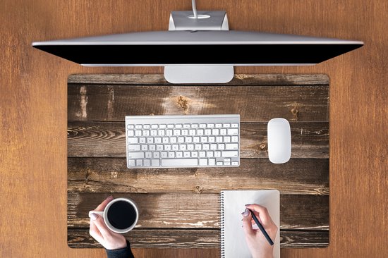 Tapis de souris XXL - Sous-main - Tapis de bureau - Bois - Vintage - Naturel - 90x60 cm - Tapis de souris XXL