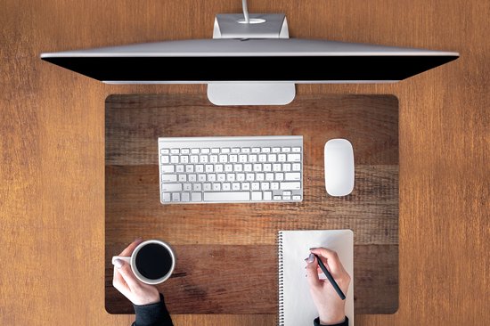 Tapis de souris XXL - Sous-main - Tapis de bureau - Planches de bois comme fond - 80x60 cm - Tapis de souris XXL