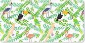 Muismat XXL - Bureau onderlegger - Bureau mat - Jungle - Vogel - Patronen - 90x45 cm - XXL muismat