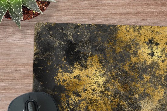Tapis de souris XXL - Sous-main - Tapis de bureau - Or - Zwart - Abstrait - 120x80 cm - Tapis de souris XXL