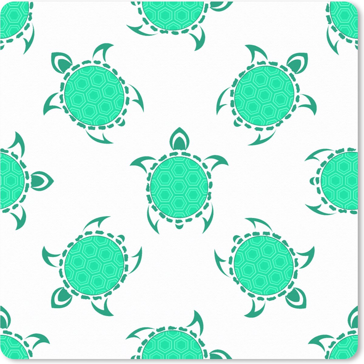 Muismat XXL 40x40 cm - Bureau onderlegger - Bureau mat Patroon - Schildpad - Groen - Bureaumat - Gaming mousepad xl - Bureaulegger groot - Computer deskmat