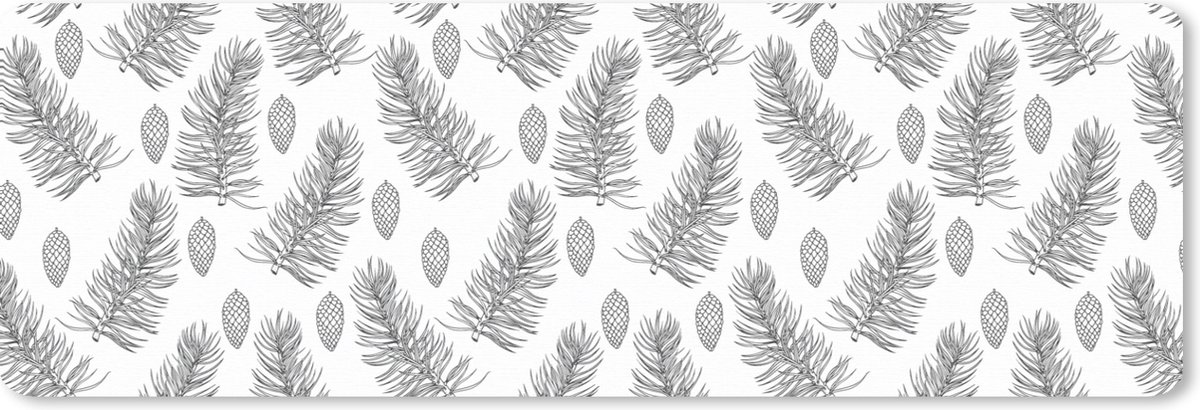 Muismat XXL 90x30 cm - Bureau onderlegger - Bureau mat Dennenappels - Kerstmis - Patronen - Natuur - Patronen - Bureaumat - Gaming mousepad xl - Bureaulegger groot - Computer deskmat - Kerst - Cadeau - Kerstcadeau voor mannen en voor vrouwen