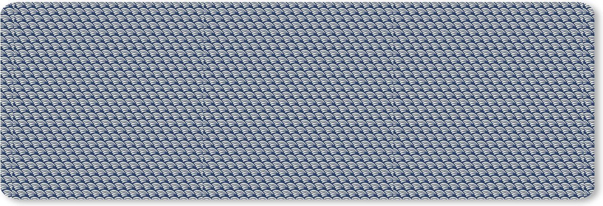 Muismat XXL 90x30 cm - Bureau onderlegger - Bureau mat Japan - Blauw - Wit - Patronen - Bureaumat - Gaming mousepad xl - Bureaulegger groot - Computer deskmat