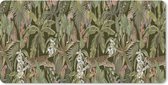 Tapis de souris XXL - Sous-main - Tapis de bureau - Jungle - Animaux - Vintage - Motif - 90x45 cm - Tapis de souris XXL