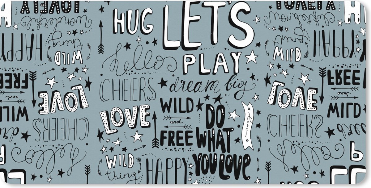 Muismat XXL 80x40 cm - Bureau onderlegger - Bureau mat Quotes - Baby - Woorden - Spreuken - Kids - Kinderen - Bureaumat - Gaming mousepad xl - Bureaulegger groot - Computer deskmat