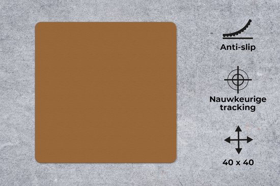 Gaming de souris gamer - Grand tapis de souris - Marron - Uni - Tapis de souris xxl - Tapis de souris - 40x40 cm - Tapis de bureau - Accessoires de bureau