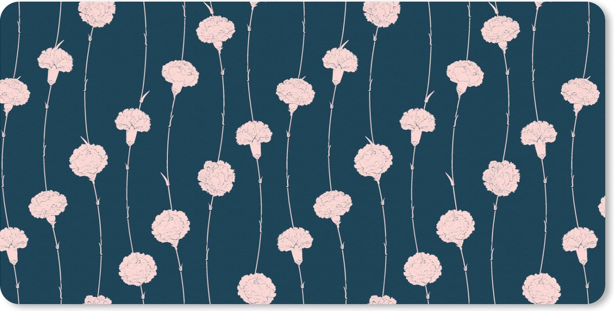 Muismat XXL 80x40 cm - Bureau onderlegger - Bureau mat Bloemen - Pioenroos - Patronen - Pastel - Bureaumat - Gaming mousepad xl - Bureaulegger groot - Computer deskmat