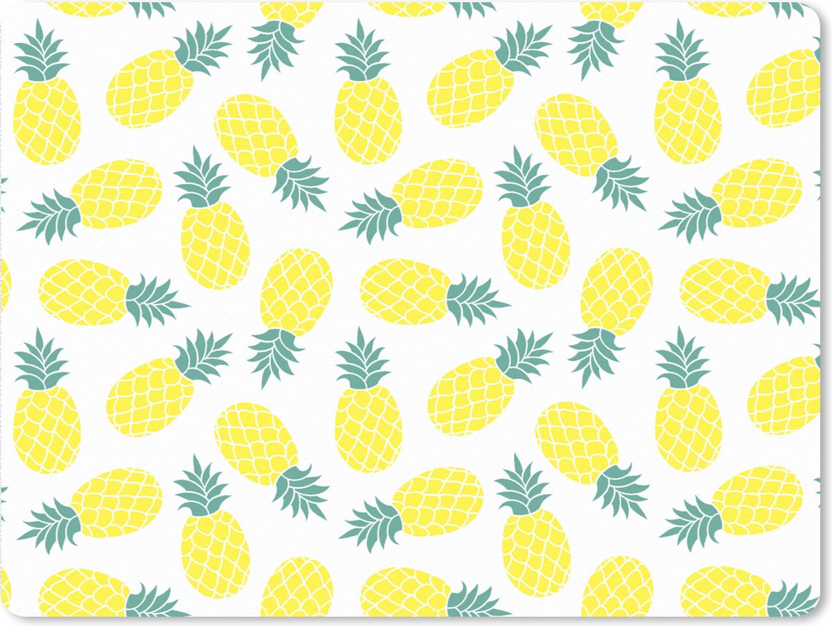 Muismat XXL 80x60 cm - Bureau onderlegger - Bureau mat Zomer - Tropisch - Design - Ananas - Bureaumat - Gaming mousepad xl - Bureaulegger groot - Computer deskmat