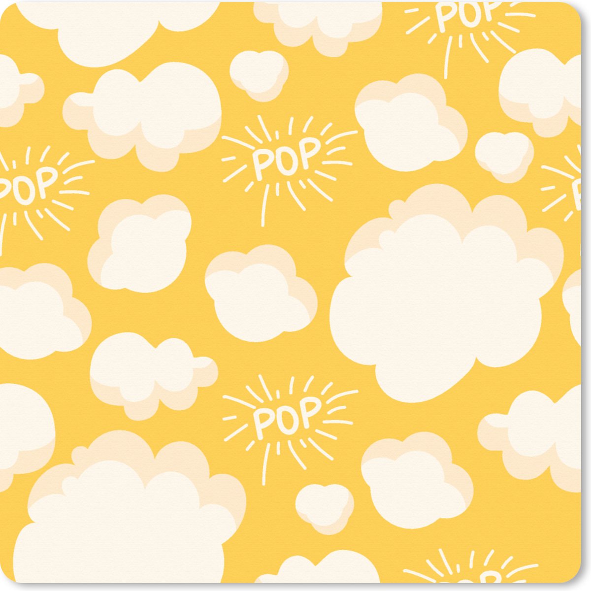 Muismat XXL 40x40 cm - Bureau onderlegger - Bureau mat Popcorn - Quotes - Patronen - Pop - Bureaumat - Gaming mousepad xl - Bureaulegger groot - Computer deskmat