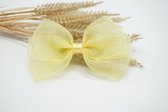 Organza Basic haarstrik - Kleur Licht geel - Haarstrik - Glanzende haarstrik  - Exclusieve haaraccessoires - Bows and Flowers