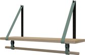 Plankje Roe 98cm - Handles and more® | VAALGROEN (Complete set: leren plankdragers + plank eikenhout + roede)