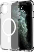 Telefoonhoesje - Geschikt voor iPhone 11 Pro Hoesje - Magnetisch - Transparant - Military Grade - Transparant