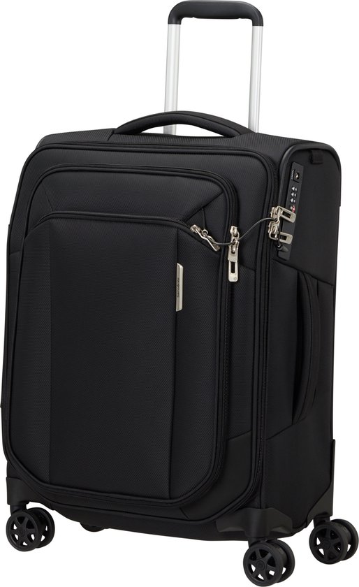 Samsonite Reiskoffer Met Laptopvak - Respark Spinner 55/20 Strict (Handbagage) - Ozone Black - 43 l - 2.4 kg