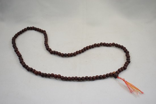 Houten decoratie ketting, Mala, lengte circa 45 cm (enkel gemeten) donker bruin