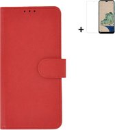 MoDo hoesje voor Nokia G11/ G21 - Kunstleer Book Case - Rood hoesje met screenprotector