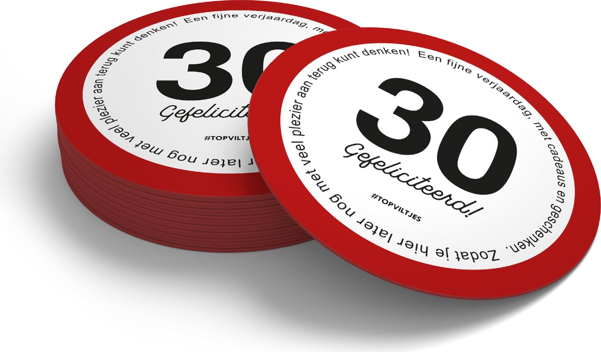 Bierviltjes Verjaardag | Gefeliciteerd 30 jaar (20 stuks)