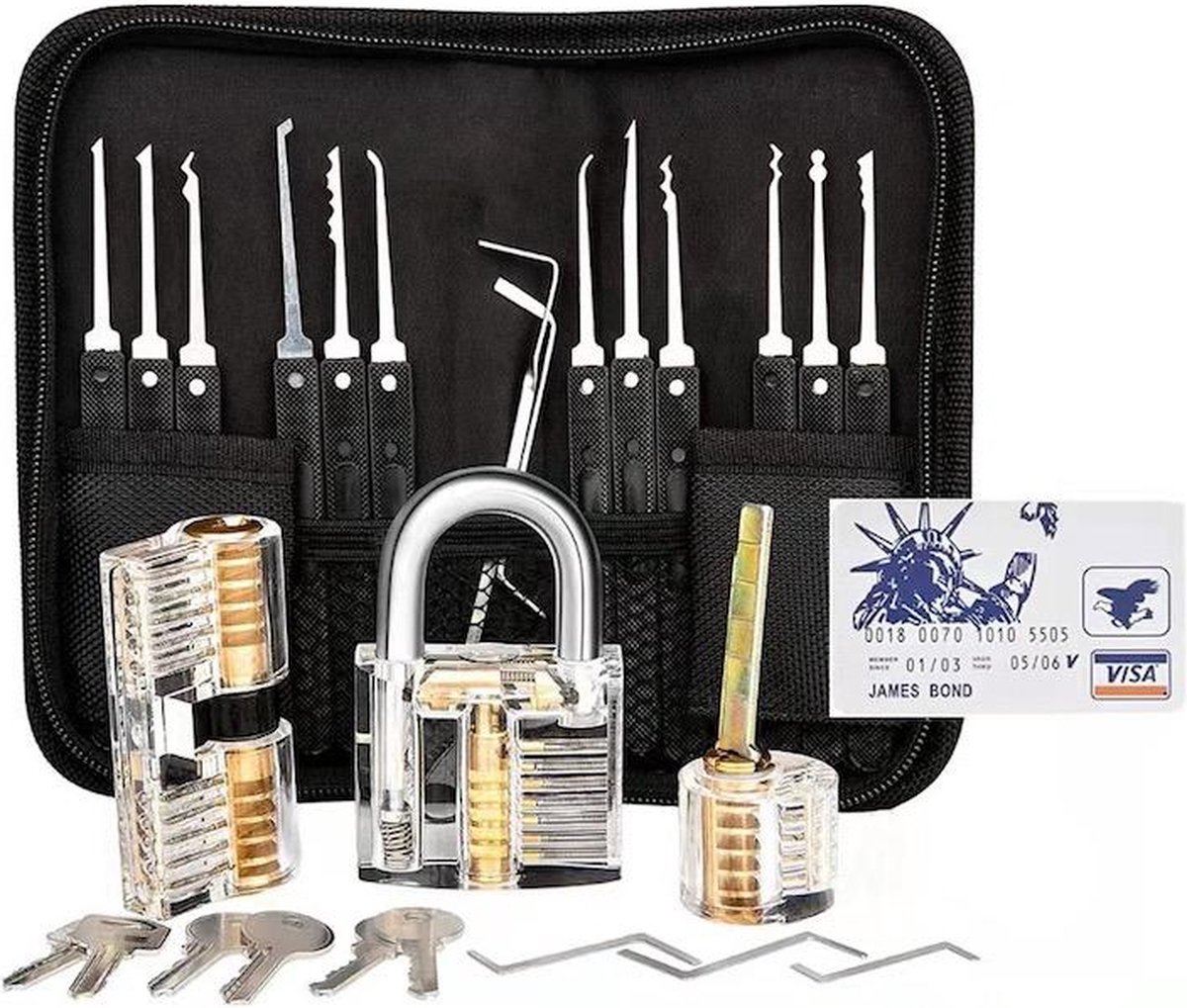 D.M.Store - Lockpick set - Lockpicking set - Lockpick - Lockpick set beginners - Survival Kit - Sloten opener set - lockpick set voor beginners en gevorderden - Oefenslot - Lock picking set — cadeau in Hobby - foto 2