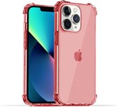 Smartphonica iPhone 11 Pro Max transparant siliconen hoesje - Rood / Back Cover geschikt voor Apple iPhone 11 Pro Max