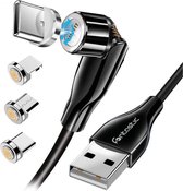 Fontastic 257056 Magnetische USB naar USB-C kabel - Micro-USB, Lightning - 1.2m - Zwart