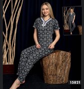 Pyjama- Huispak 2-delig- Pyjama dames volwassenen- Vrijetijdskleding- Fashion Home&Sleep Wear 15821- Zwart- Maat S