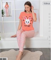 Pyjamas - Home suit 2 pièces - Pyjama femmes adultes - Vêtements décontractés - Fashion Home&Sleep Wear 15846 - Orange pastel - Taille / S