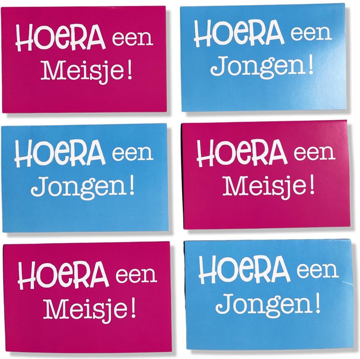 6 Cards & Crafts Geboortekaartjes | Zoon / Dochter | 12x17,5cm | Gevouwen kaarten inclusief enveloppen