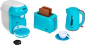 Klein Toys Bosch speelgoedkeukenaccessoireset - koffizetapparaat - waterkoker - broodrooster - incl. geluid - blauw