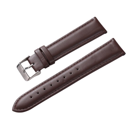 Klassiek Horlogebandje-Echt Leer-Koffie Bruin-20mm