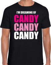 Dreaming of candy fun t-shirt - zwart - heren - Feest outfit / kleding / shirt XL